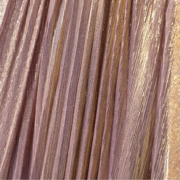 Retrofête Lyanna Metallic Pleated Sweetheart Strapless Maxi Dress Evening Gown - Picture 14 of 15